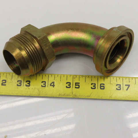 Parker 19T3-20-20 1-1/4" Flange x 1-5/8"-12 JIC Male Flare Adaptor Elbow 90°