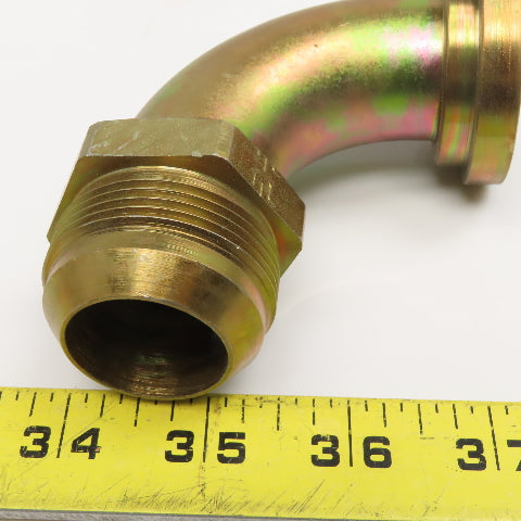 Parker 19T3-20-20 1-1/4" Flange x 1-5/8"-12 JIC Male Flare Adaptor Elbow 90°