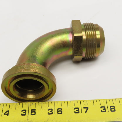 Parker 19T3-20-20 1-1/4" Flange x 1-5/8"-12 JIC Male Flare Adaptor Elbow 90°