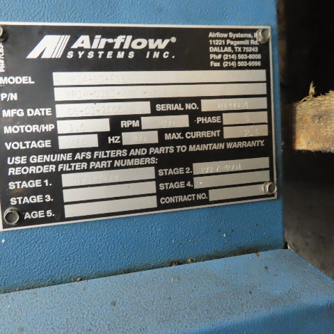 Airflow Systems MP14-BI-PG6 1.5 Hp Oil Mist Collector 208-230/460V 3Ph