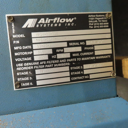 Airflow Systems MP14-BI-PG5 1.5 Hp Oil Mist Collector 208-230/460V 3Ph