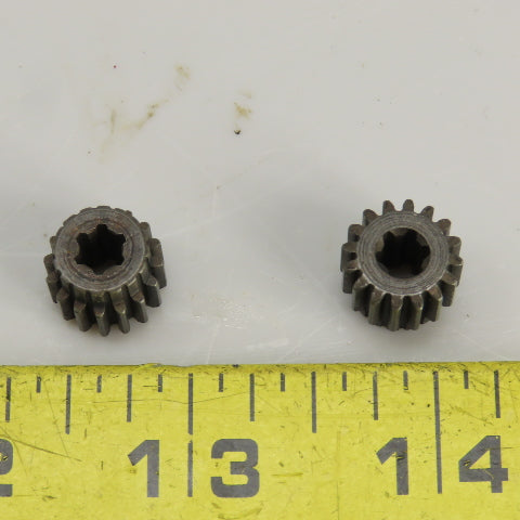 20-? Metal Spline Gear 16 Teeth 1/2" OD 3/8" OAL 6 Spline 7/32" Bore Lot Of 2