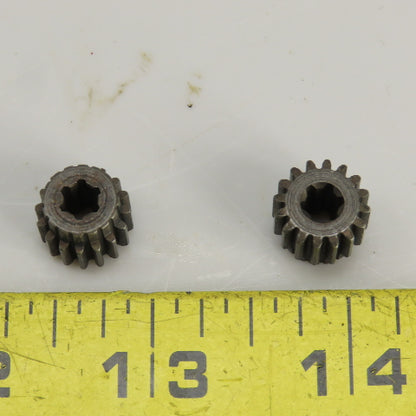 20-? Metal Spline Gear 16 Teeth 1/2" OD 3/8" OAL 6 Spline 7/32" Bore Lot Of 2