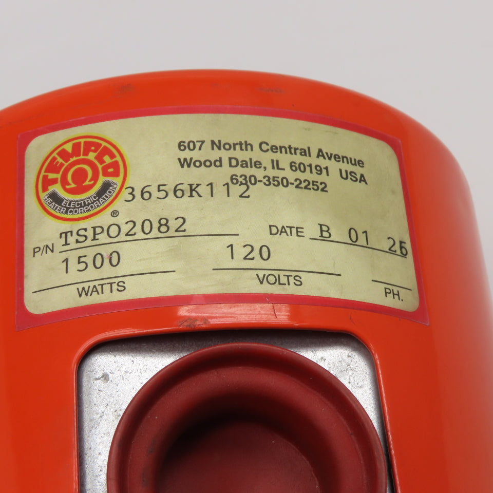 Tempco TSP02082 120V 1500W Immersion Heater W/ Thermostat  8" Deep 1-1/4" NPT