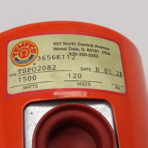 Tempco TSP02082 120V 1500W Immersion Heater W/ Thermostat  8" Deep 1-1/4" NPT