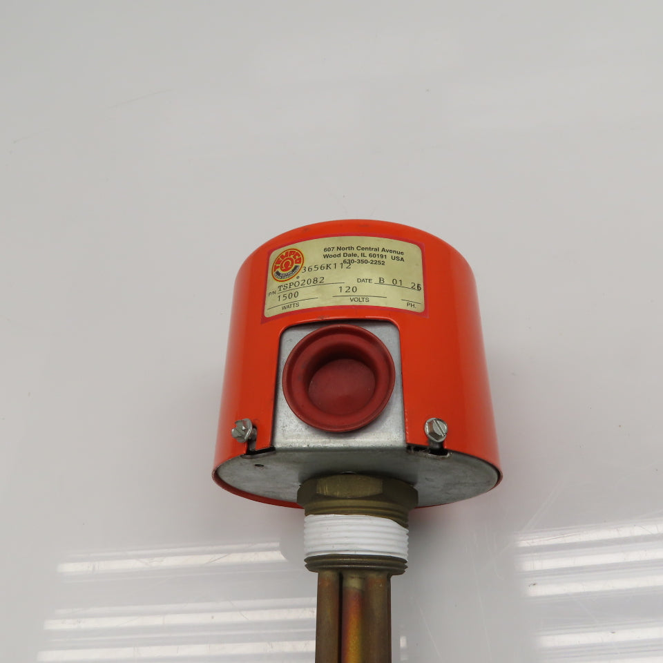 Tempco TSP02082 120V 1500W Immersion Heater W/ Thermostat  8" Deep 1-1/4" NPT