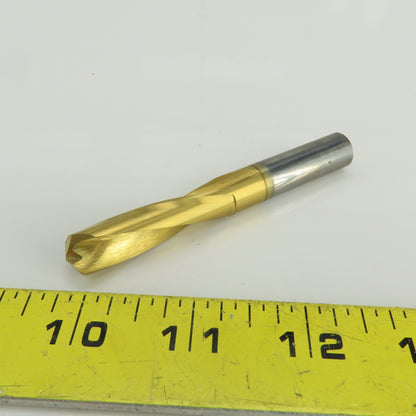 140° Solid Carbide Drill Bit 29/64" Cut Diam 2-15/64" Cut Length TiN Coated