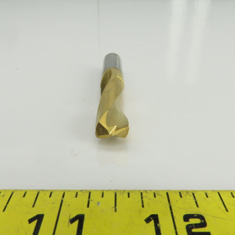 140° Solid Carbide Drill Bit 29/64" Cut Diam 2-15/64" Cut Length TiN Coated