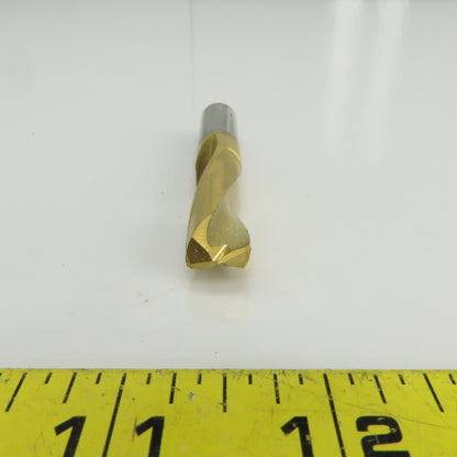 140° Solid Carbide Drill Bit 29/64" Cut Diam 2-15/64" Cut Length TiN Coated