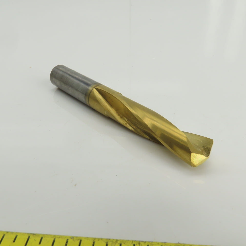 140° Solid Carbide Drill Bit 29/64" Cut Diam 2-15/64" Cut Length TiN Coated