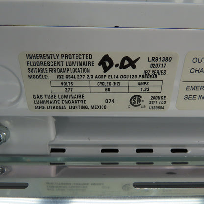 Lithonia IBZ 654L 277 2/3 ACRP FluorHighBayFix W/Emergency Battery Backup 277V