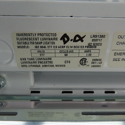 Lithonia IBZ 654L 277 2/3 ACRP FluorHighBayFix W/Emergency Battery Backup 277V