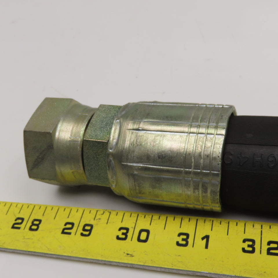 Aeroquip 1" (-16) JIC Flare Female Swivel Hydraulic Hose Assembly 12-7/16" OAL