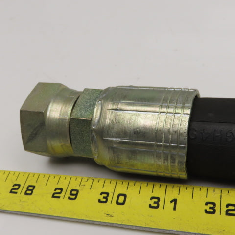 Aeroquip 1" (-16) JIC Flare Female Swivel Hydraulic Hose Assembly 12-7/16" OAL