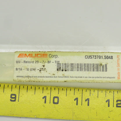 Emuge 2D-ZBF-TIN 9/16"-18UNF-2BX TiN Coat Modified Bottoming Tap 3 Flute