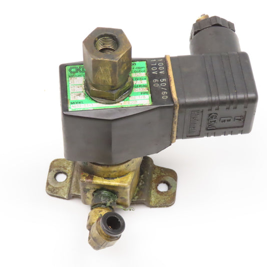 CKD AG33-01-1 1/8" NPT Solenoid Valve 110V Coil
