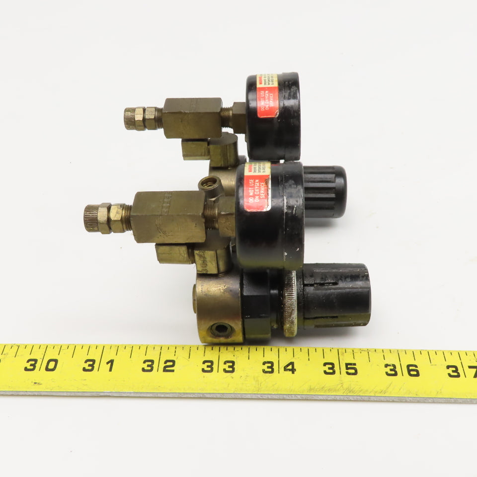 Watts Fluidair R364-01CK Dual Air Pressure Regulator Assembly Brass 1/8NPT