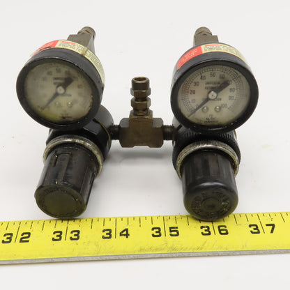 Watts Fluidair R364-01CK Dual Air Pressure Regulator Assembly Brass 1/8NPT