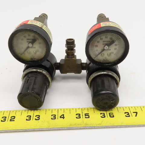 Watts Fluidair R364-01CK Dual Air Pressure Regulator Assembly Brass 1/8NPT