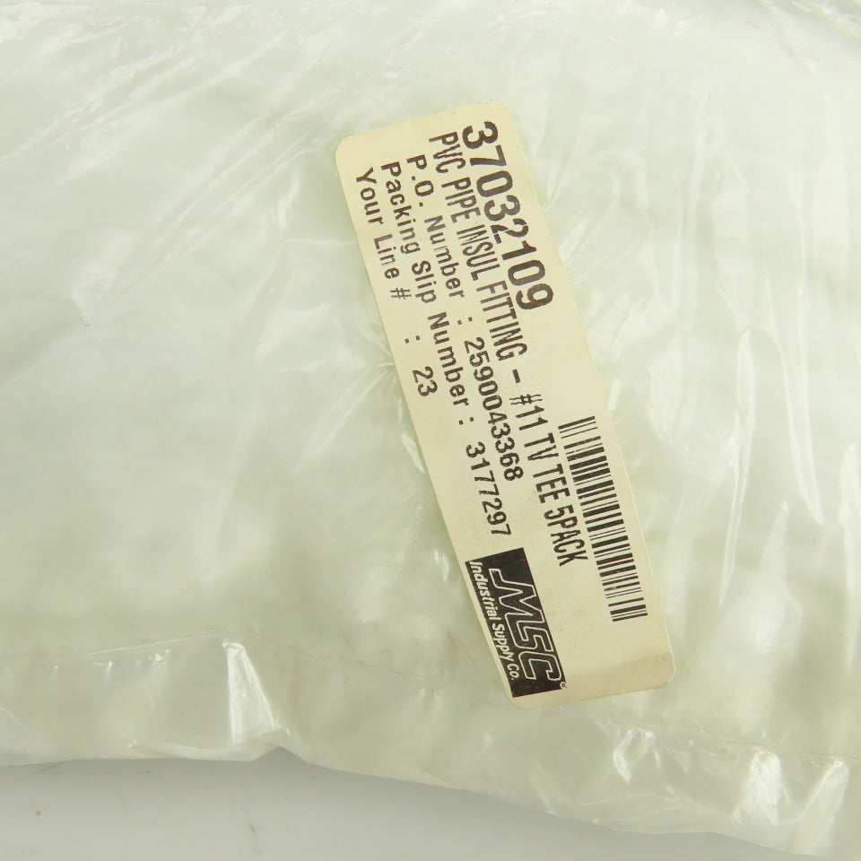 Proto #11-TV Pipe Insulation Fitting PVC Tee Lot Of 5