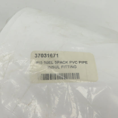 #15-90 PVC 90° Elbow-Pipe Insulation Fitting Lot Of 5