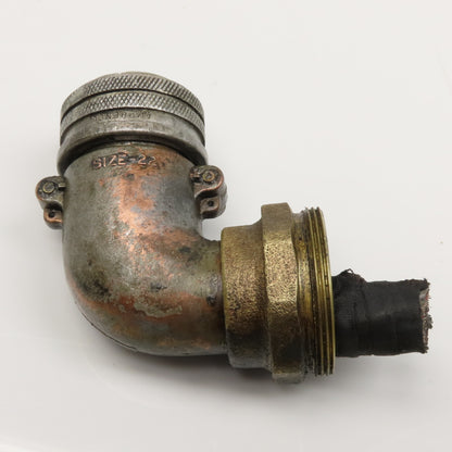 Amphenol Size 22 Circular Connector 24-14SF 19 Solder Cup Female Pin Elbow 90°