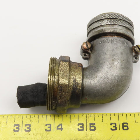 Amphenol Size 22 Circular Connector 24-14SF 19 Solder Cup Female Pin Elbow 90°