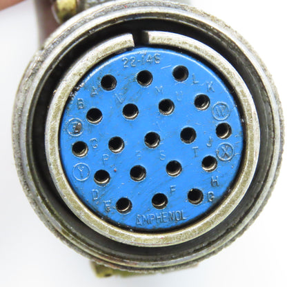 Amphenol Size 22 Circular Connector 24-14SF 19 Solder Cup Female Pin Elbow 90°