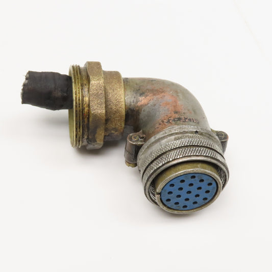 Amphenol Size 22 Circular Connector 24-14SF 19 Solder Cup Female Pin Elbow 90°