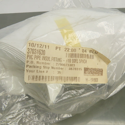 Proto #10-90 PVC 90° Elbow-Pipe Insulation Fitting Lot Of 10