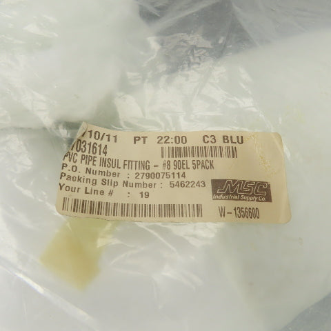 Proto #8-90 PVC 90° Elbow-Pipe Insulation Fitting Lot Of 25