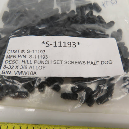 Half Dog Set Screw #8-32 x 3/8 Alloy Lot Of 465"