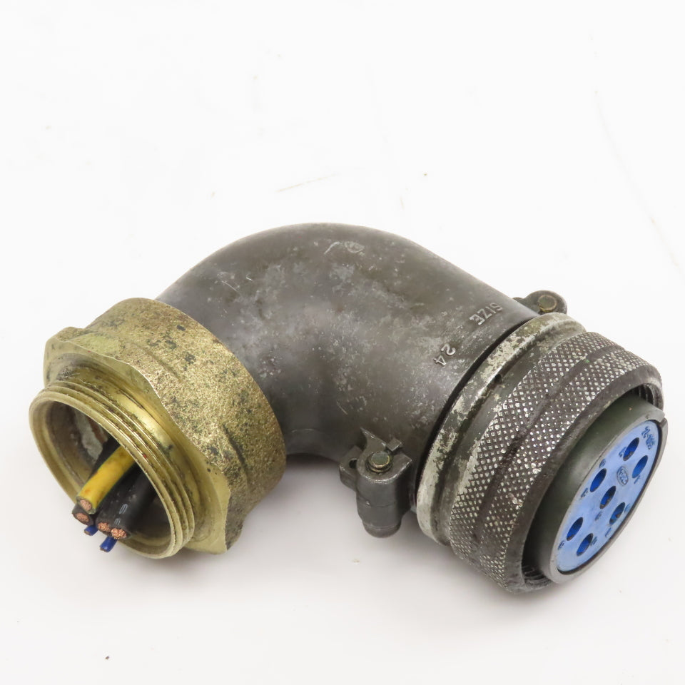 DDK MS3108B24-10S Size 24 Circular Connector 7 Pin Female 24-10SF Elbow 90°