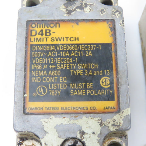Omron Tateisi D4B 500V 10A Roller Plunger Limit Switch Lot Of 2