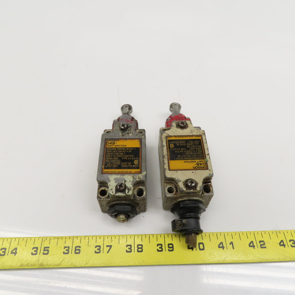 Omron Tateisi D4B 500V 10A Roller Plunger Limit Switch Lot Of 2