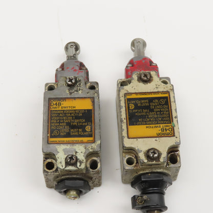 Omron Tateisi D4B 500V 10A Roller Plunger Limit Switch Lot Of 2