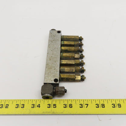 8 Port Piston Lubricator Manifold For 5/32" OD Tube