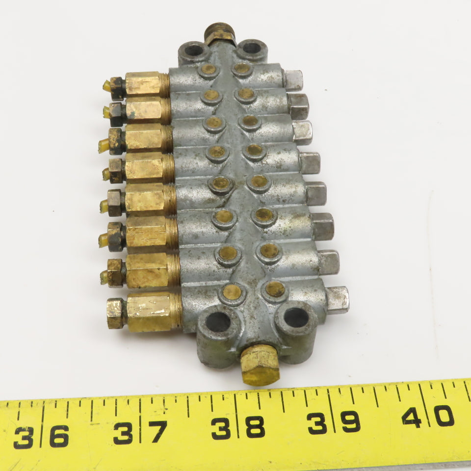 16 Port Piston Lubricator Manifold For 5/32" OD Tube