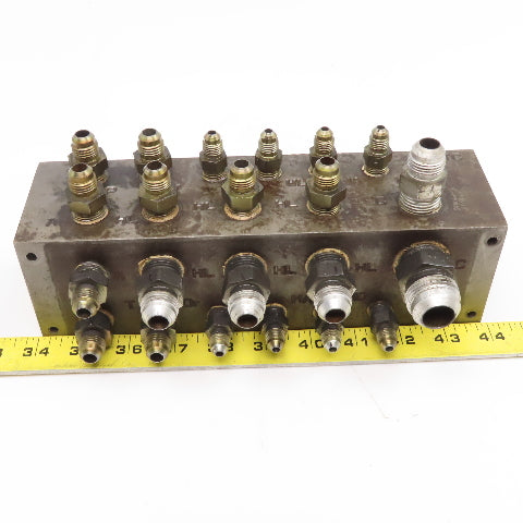 22 Port Steel Hydraulic Block Manifold 90°