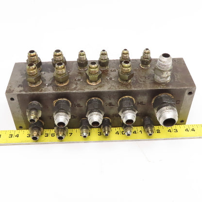 22 Port Steel Hydraulic Block Manifold 90°