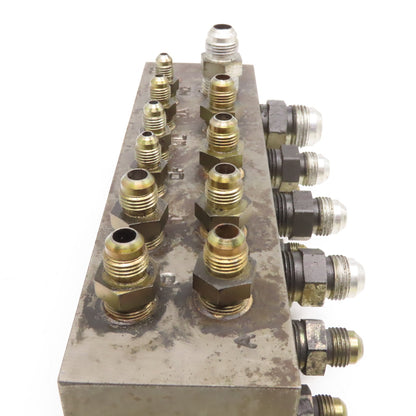22 Port Steel Hydraulic Block Manifold 90°