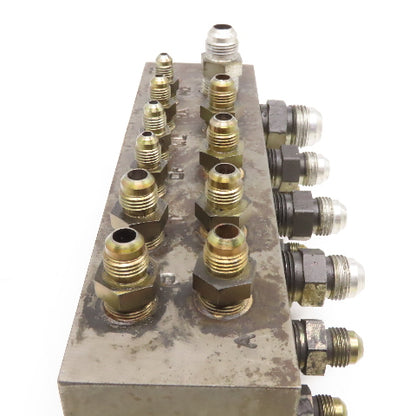 22 Port Steel Hydraulic Block Manifold 90°