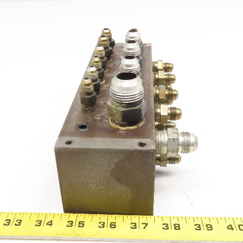 22 Port Steel Hydraulic Block Manifold 90°