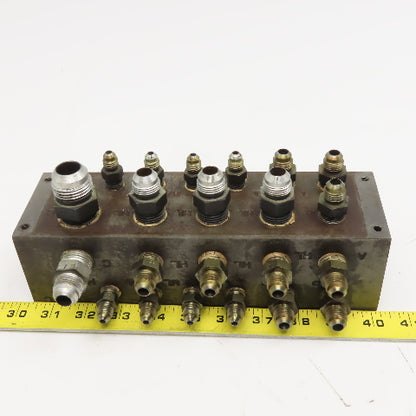 22 Port Steel Hydraulic Block Manifold 90°