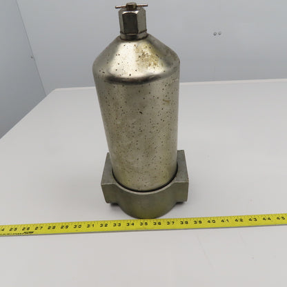 2-1/2" NPT Steel Filter Housing 8" x 5" OD Bowl 14" OAL Manual Drain