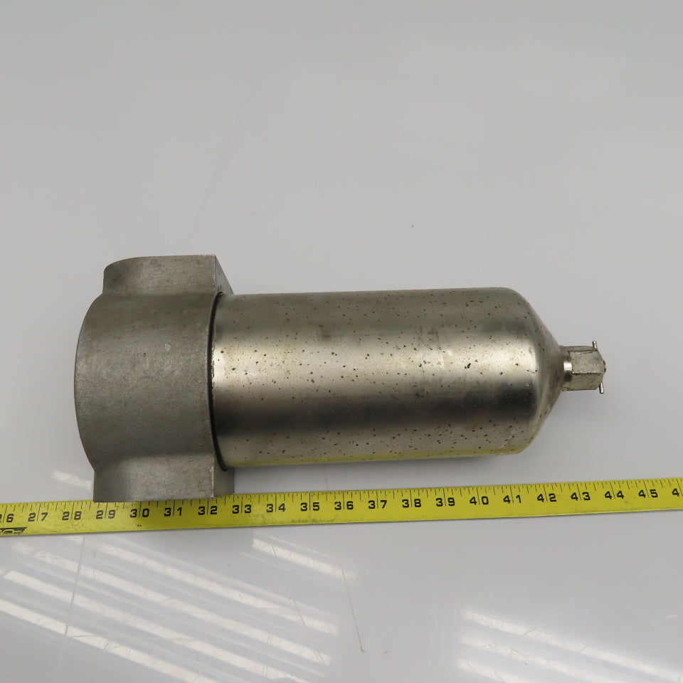 2-1/2" NPT Steel Filter Housing 8" x 5" OD Bowl 14" OAL Manual Drain