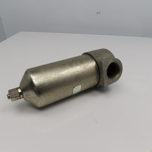 2-1/2" NPT Steel Filter Housing 8" x 5" OD Bowl 14" OAL Manual Drain
