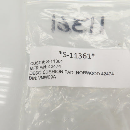 Norwood 42474 Rubber Cushion Pad 1-3/4" L x 1-1/2" W x 1/8" Lot Of 4