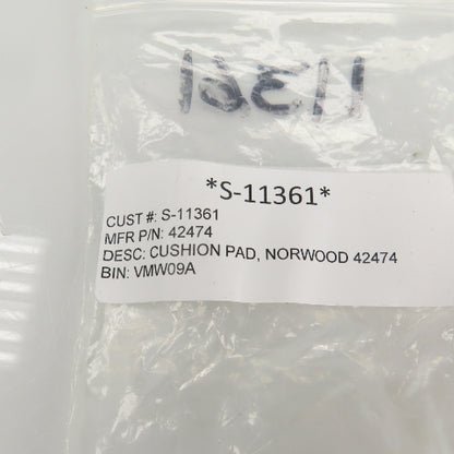Norwood 42474 Rubber Cushion Pad 1-3/4" L x 1-1/2" W x 1/8" Lot Of 4