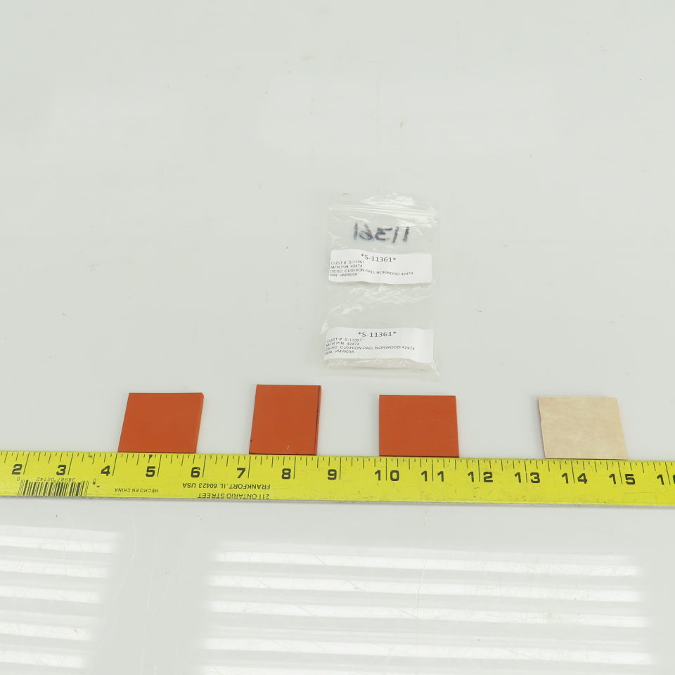 Norwood 42474 Rubber Cushion Pad 1-3/4" L x 1-1/2" W x 1/8" Lot Of 4